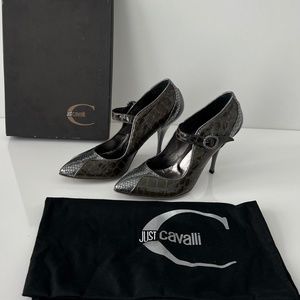 Just Cavalli all leather patern pump shoes